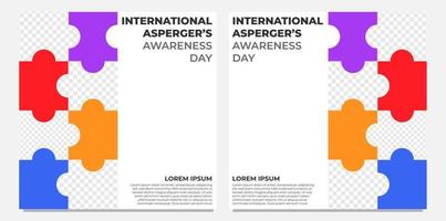 international aspergers awareness day social media post vector