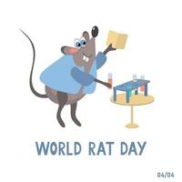 World Rat Day card vector