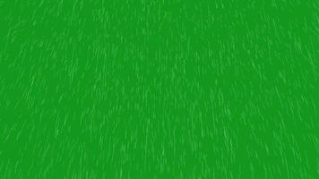 tela verde chuva caindo e vista frontal do efeito do vento