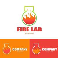 logo de laboratorio de fuego vector