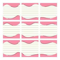A puzzle template for posts on social networks. Paper with lines, pink shapes. vector