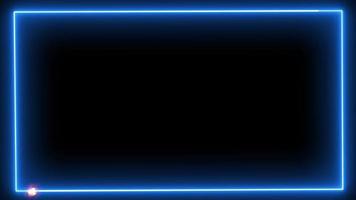 borda brilho azul laser neon e laranja energia movimento lento video