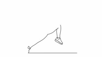 continuous line woman wearing sportswear running video