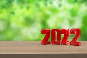 New Year 2022 Creative Design Concept - 3D Rendered Image photo