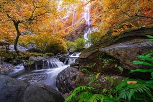 Khlong Lan waterfall is a beautiful Waterfalls in the rain forest jungle Thailand photo