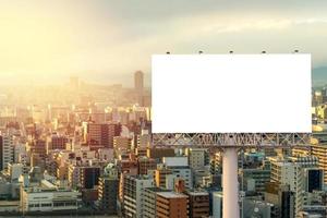 large Blank billboard ready for new advertisement with sunset photo