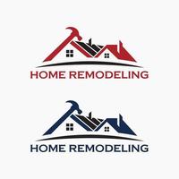 Logotipo de reparación y remodelación del hogar, plantilla de diseño de logotipo de vector de mantenimiento de la casa