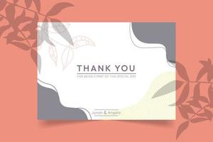 diseño de vector de plantilla de tarjeta de agradecimiento de boda