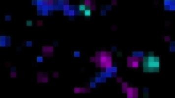 Glowing Neon Pixels Art Background video