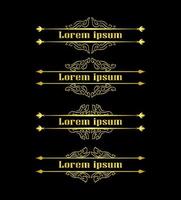 Gold Borders Elements Set Collection, ornament Vector