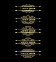 Gold Borders Elements Set Collection, ornament Vector