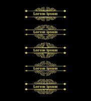 Gold Borders Elements Set Collection, ornament Vector