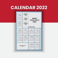 año calendario 2022 con 5 fotos y un diseño elegante y sencillo 3 vector