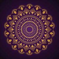 Gold Mandala on dark background vector