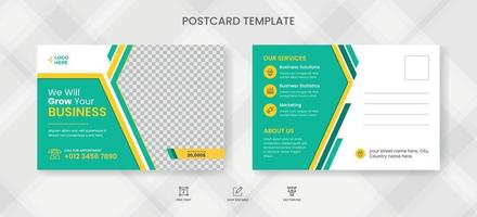 Corporate postcard design template vector