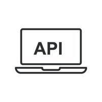 API, software, program, laptop vector isolated flat icon Free Vector