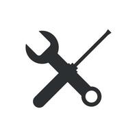 setting icon. wrench, spanner, screwdriver vector sign. Free Vector