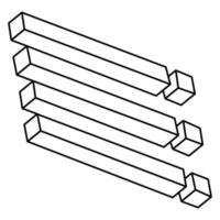 objetos imposibles. forma de ilusión óptica. Ilustración 3D. vector