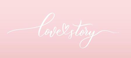 Love story - calligraphic inscription with heart. vector