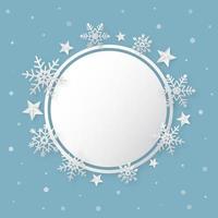 Christmas happy new year blue background with snowflake and stars. Holidays banner. vector