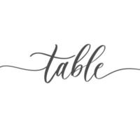 tabla de inscripción de caligrafía para tarjetas de boda y tarjetas de asientos para invitados. vector