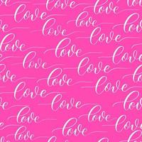 Pink background with calligraphy inscription vector Love.