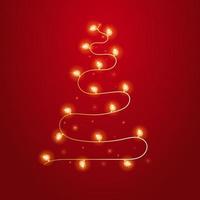 Christmas tree from light vector background.