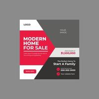 Modern Home Sale Real Estate Social Media Post Design Template vector