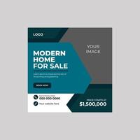 Modern Home Sale Real Estate Social Media Post Design Template vector