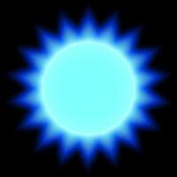 Abstract flash of the sun in blue. Natural gas. Neon illustration on a black background. Vector