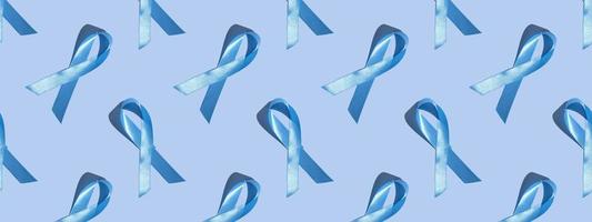 Concept for world diabetes day 14 november. Symbolic color bow to raise awareness on the day of diabetes on a light background. Seamless pattern. Banner photo