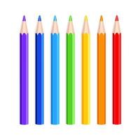 A set of colored pencils. Vector illustration on white background