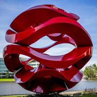The Woodlands TX USA 2017 - The Woodlands TX USA 1-3-2017 - Art Work in Red by the Lake