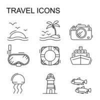 conjunto de iconos de viaje. vector