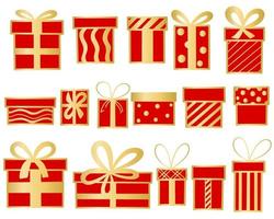 Set of gift boxes isolated vector illustration