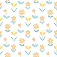 Cute spring flower pattern vector illustration