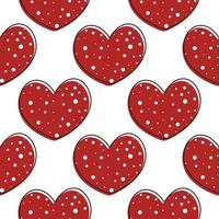 Red hearts speckled seamless pattern vector