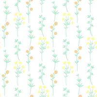 Wildflowers seamless pattern vector illustration