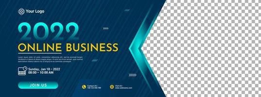 Business conference banner template design for webinar, marketing, online class program, etc vector