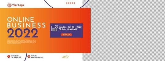 Business conference banner template design for webinar, marketing, online class program, etc vector