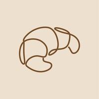 bake bread oneline continuous line art vector