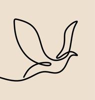 flying bird minimalism oneline continuous single line art vector