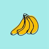 banana fruit minimal oneline continuous line art premium vector