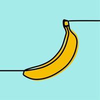 banana fruit minimal oneline continuous line art premium vector