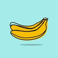 plátano fruta mínima en línea línea continua arte vector premium