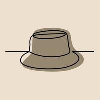 bucket hat oneline continuous line art vector