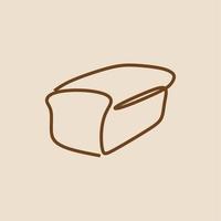 bake bread oneline continuous line art vector