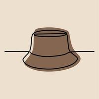 bucket hat oneline continuous line art vector