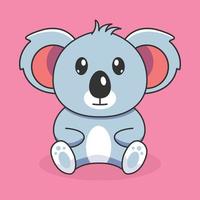 Koala cartoon vector icon illustration