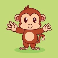 Monkey cartoon vector icon illustration